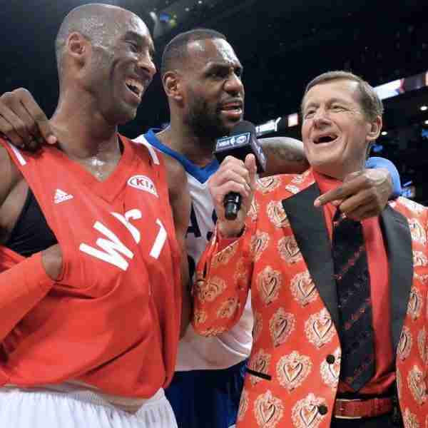 Craig Sager with Kobe Bryant and LeBron James