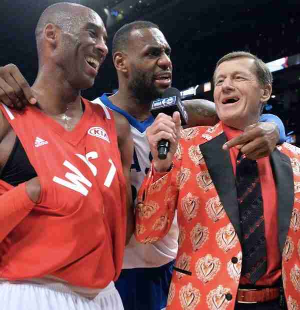 Craig Sager with Kobe Bryant and LeBron James