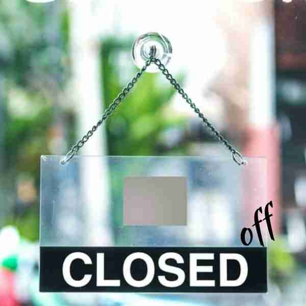 closed off sign representing stop being defensive