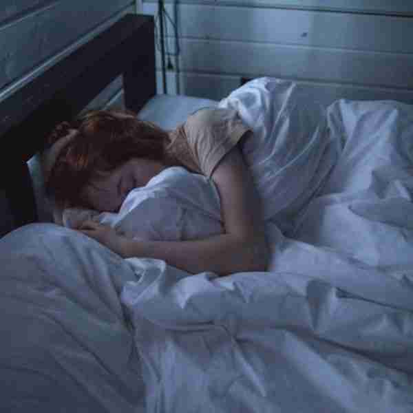 woman winding down for bed