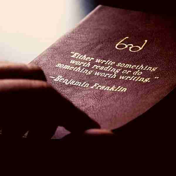 benjamin franklin quote on front of book about creative writing for self development