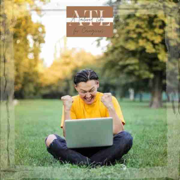 man in yellow shirt sitting in grass showing no fail self coaching goals