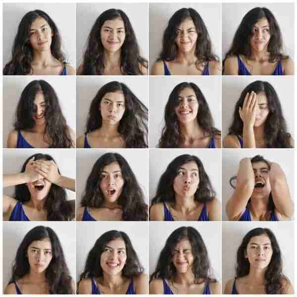 protect your good mood a collage of a woman with man different moods
