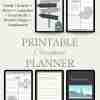 6 iPads each with a different page of the printable caregiver planner