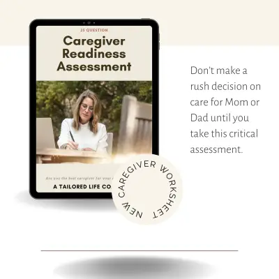 a tablet showing the cover page of the caregiver readiness assessment