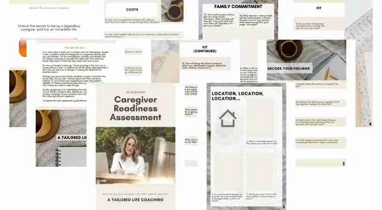 pages spread of the caregivers readiness assessment