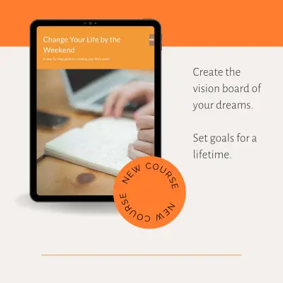 picture of a person writing in a notebook on a tablet screen symbolizing How to design your life vision board class