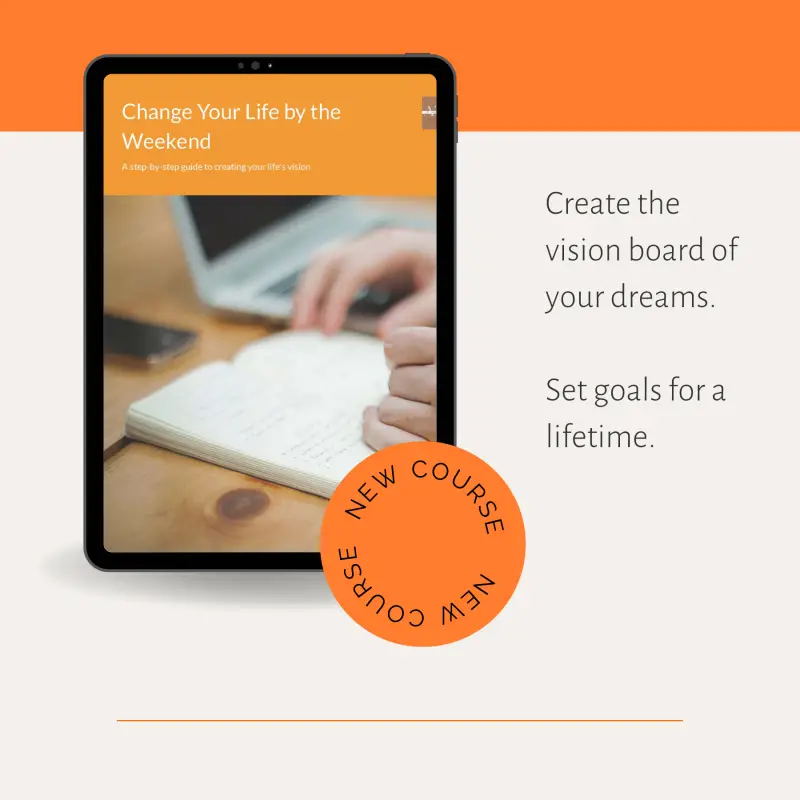 picture of a person writing in a notebook on a tablet screen symbolizing How to design your life vision board class