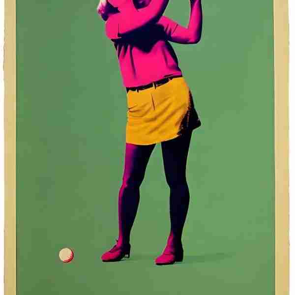 relaxed woman swinging golf club