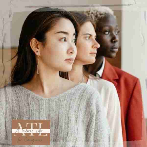 three women turned to the side showing their uniqueness