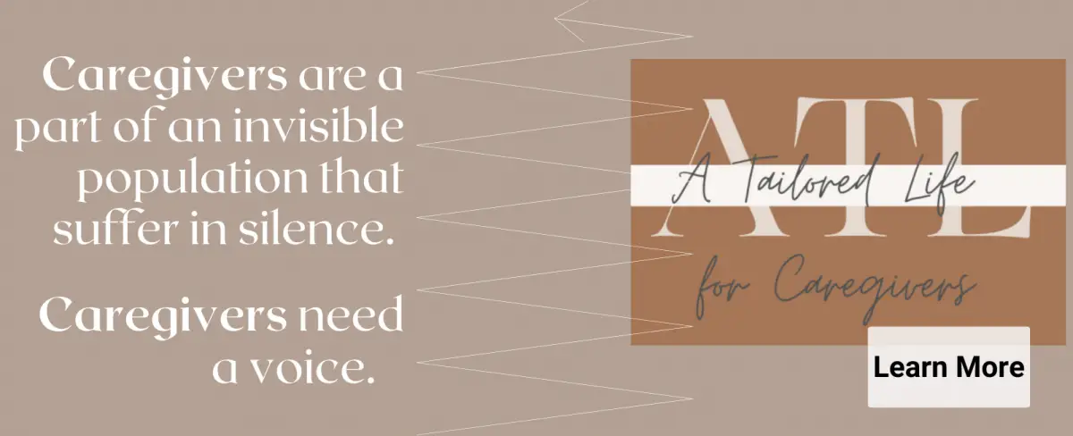 a sign with the title caregivers need a voice learn more